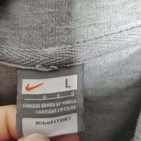 Nike Fit Dry Gray Maroon Printed Full Zip Up Collared Cotton Jacket Womens Large - Picture 8 of 9